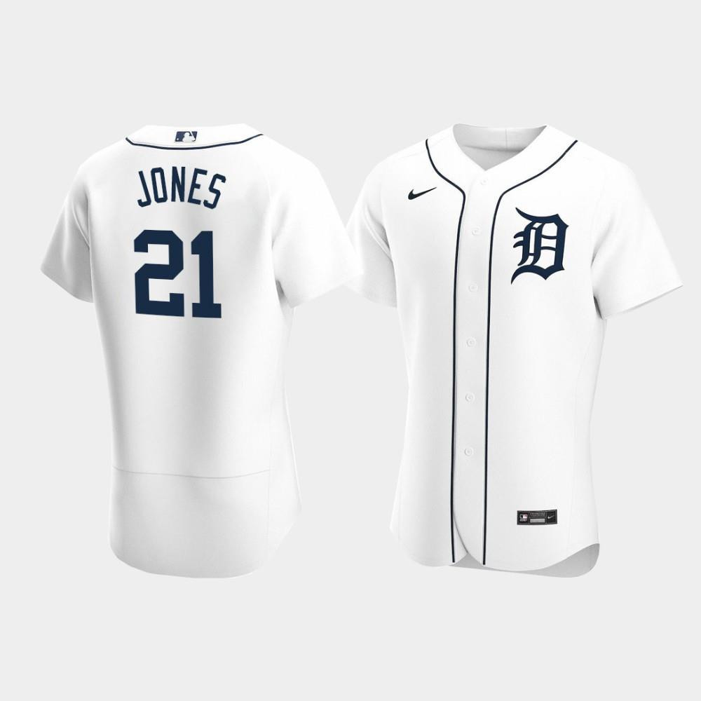 Jacoby Jones 21 Detroit Tigers White Home Jersey