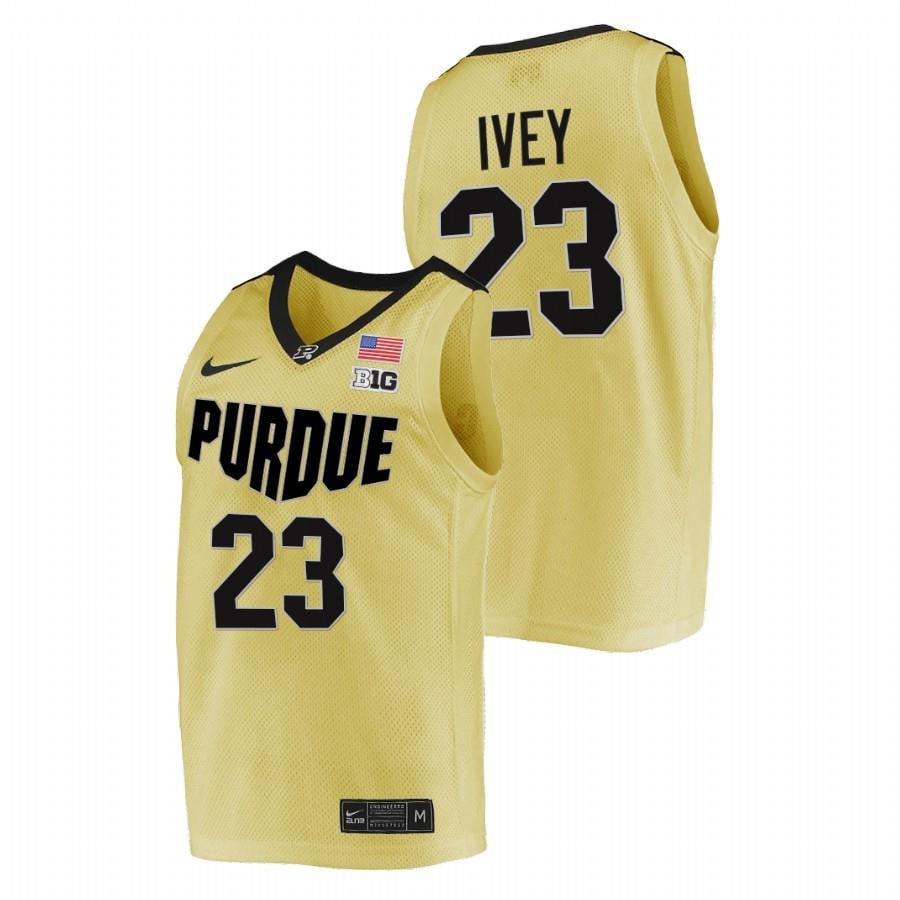 Jaden Ivey 23 Gold Purdue Boilermakers 2023 Top Overall Seed College Basketball Jersey