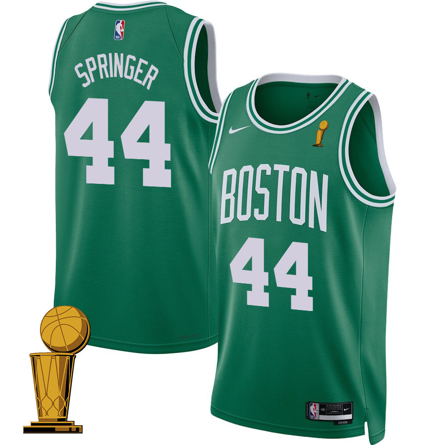 Jaden Springer 44 Boston Celtics 2024 Finals Champions Jersey - Icon Edition - Kelly Green