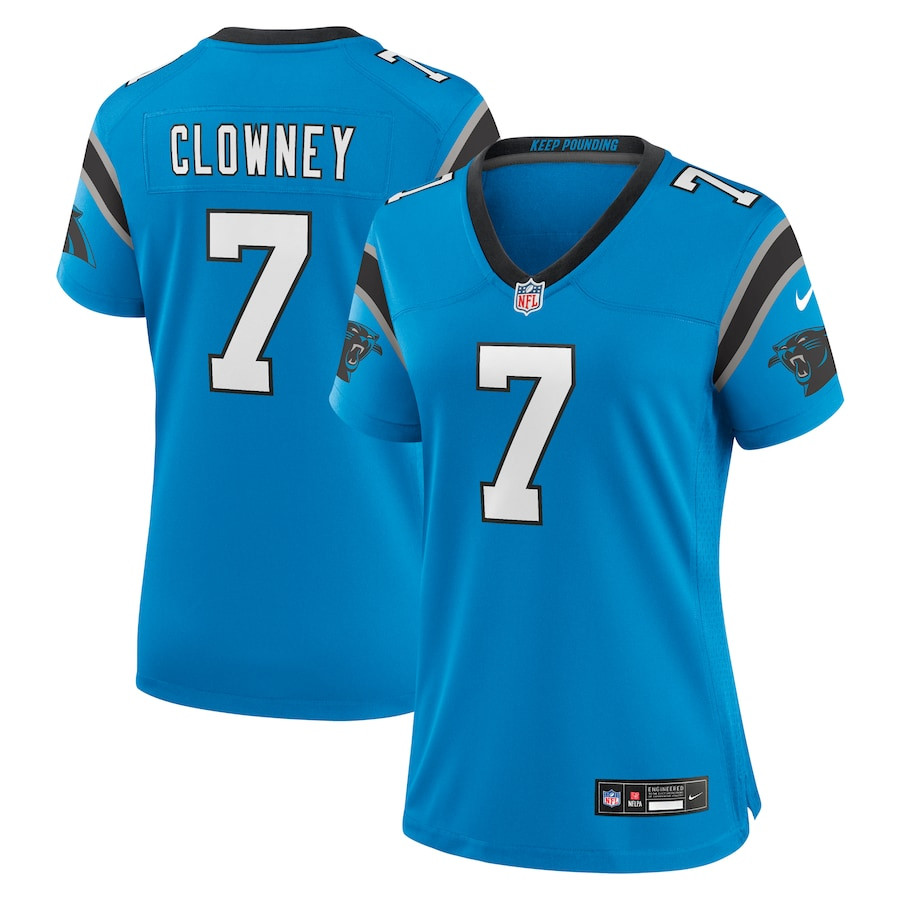 Jadeveon Clowney 7 Carolina Panthers Women's Alternate Game Jersey - Blue Js1190