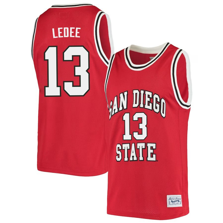 Jaedon Ledee 13 San Diego State Aztecs 2023 Basketball Jersey- Men Red