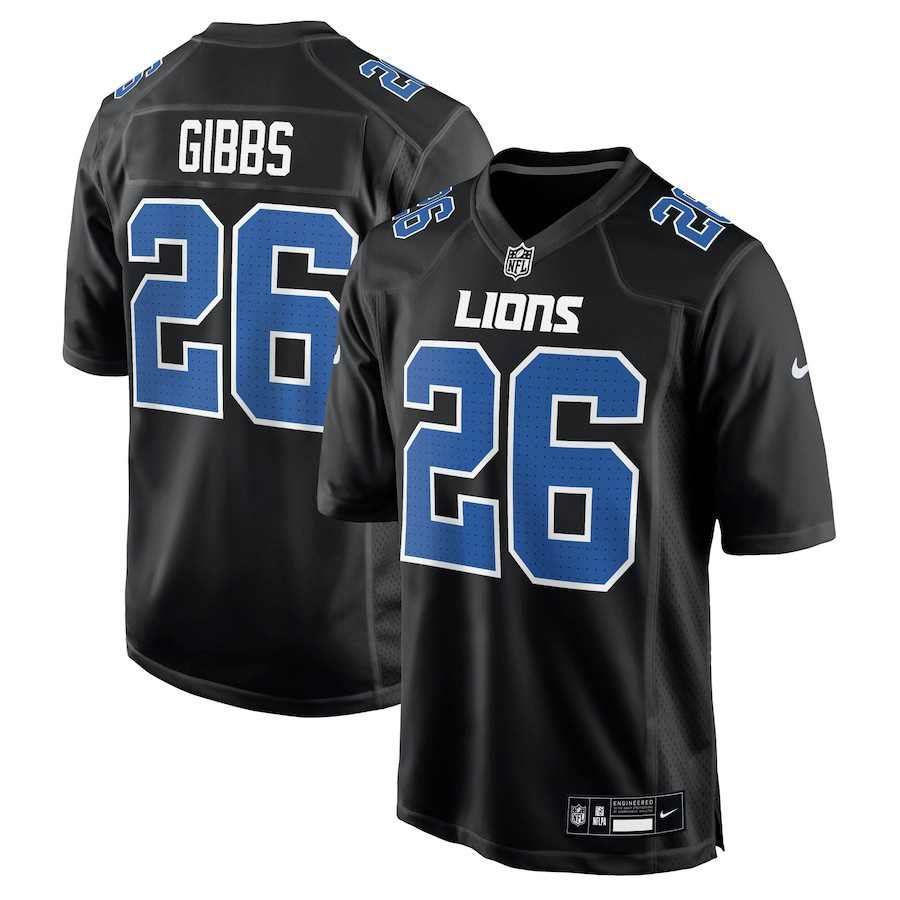 Jahmyr Gibbs 26 Detroit Lions Fashion Men Jersey - Carbon Black Js5069
