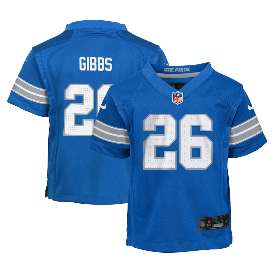 Jahmyr Gibbs 26 Detroit Lions Game Youth Jersey - Blue Js5343