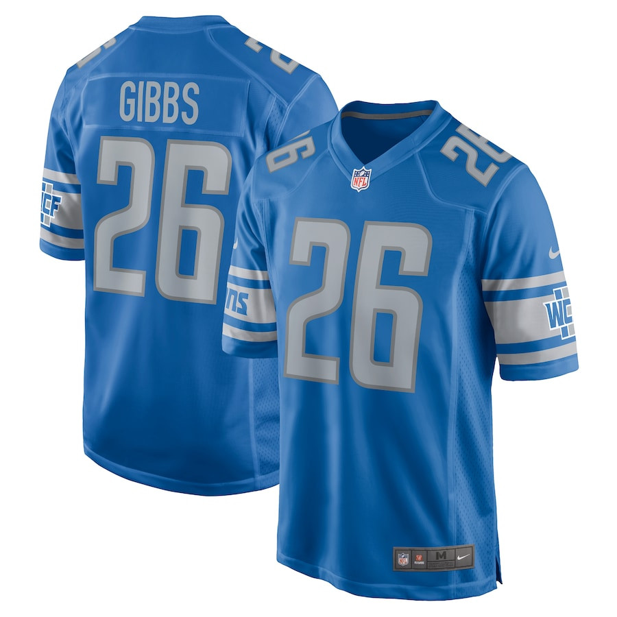 Jahmyr Gibbs 26 Detroit Lions Men Game Jersey - Blue Js5983