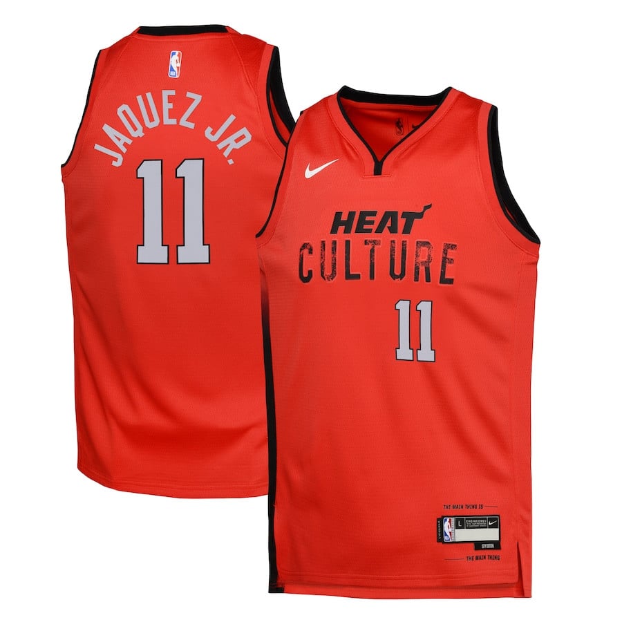 Jaime Jaquez Jr. 11 Miami Heat 2024/25 Swingman Player Youth Jersey - City Edition - Red