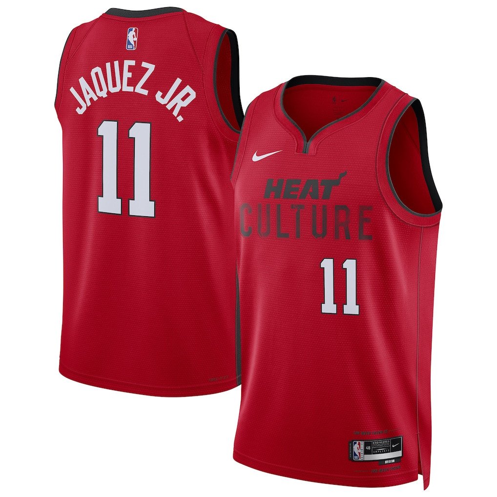 Jaime Jaquez Jr. 11 Miami Heat Unisex 2024/25 Swingman Player Jersey - City Edition - Red