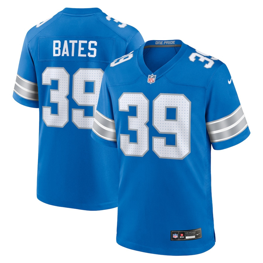 Jake Bates 39 Detroit Lions Team Game Men Jersey - Blue Js4526