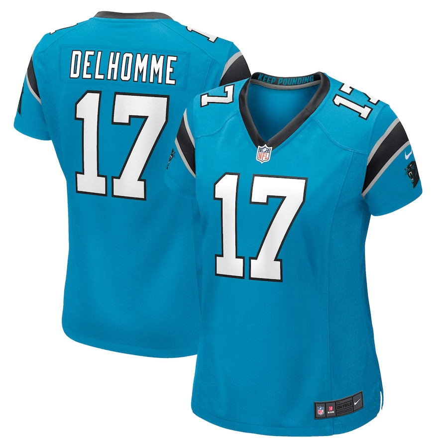 Jake Delhomme 17 Carolina Panthers Women Retired Jersey - Blue Js6082
