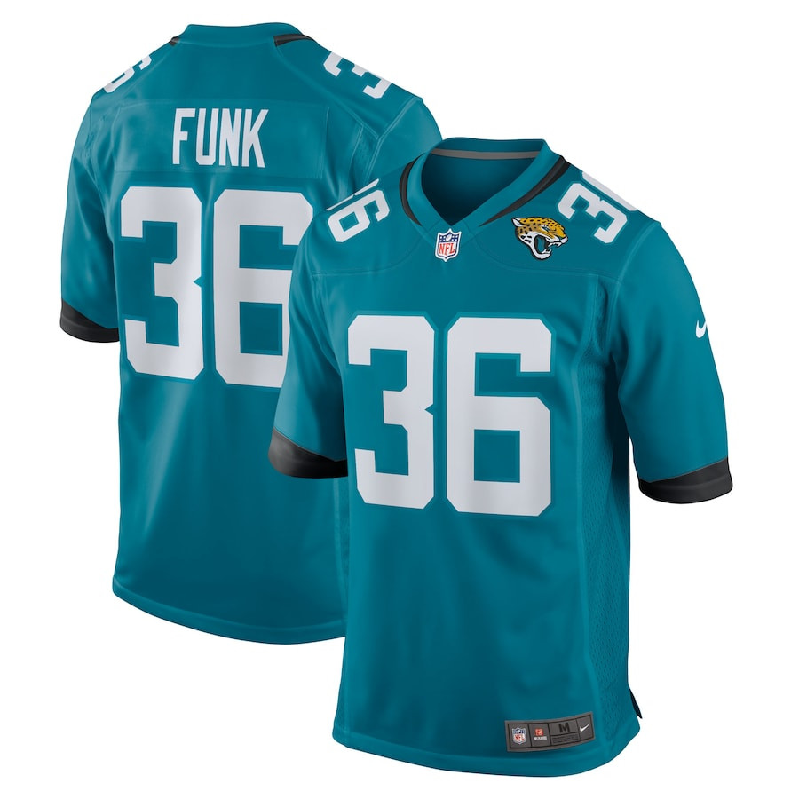Jake Funk 36 Jacksonville Jaguars Team Game Men Jersey - Teal Js3228