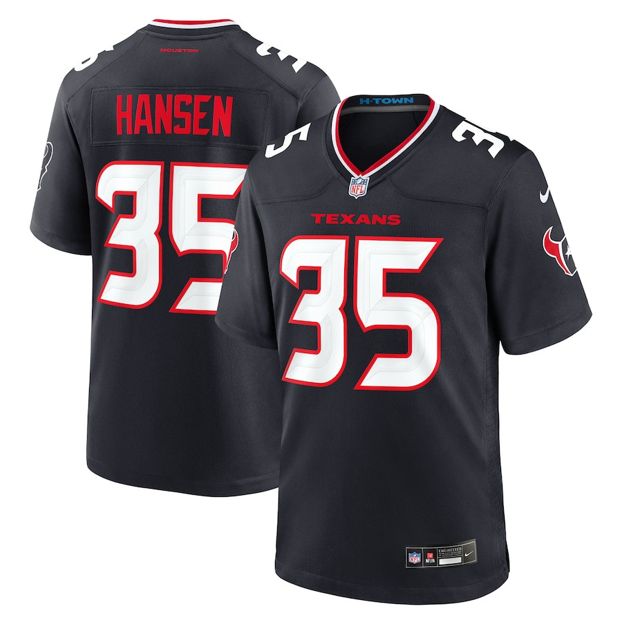 Jake Hansen 35 Houston Texans Team Game Men Jersey - Navy Js1523