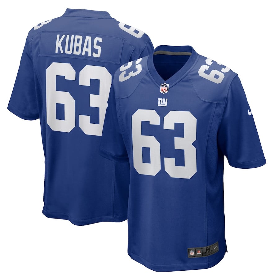 Jake Kubas 63 New York Giants Team Game Men Jersey - Royal Js5443