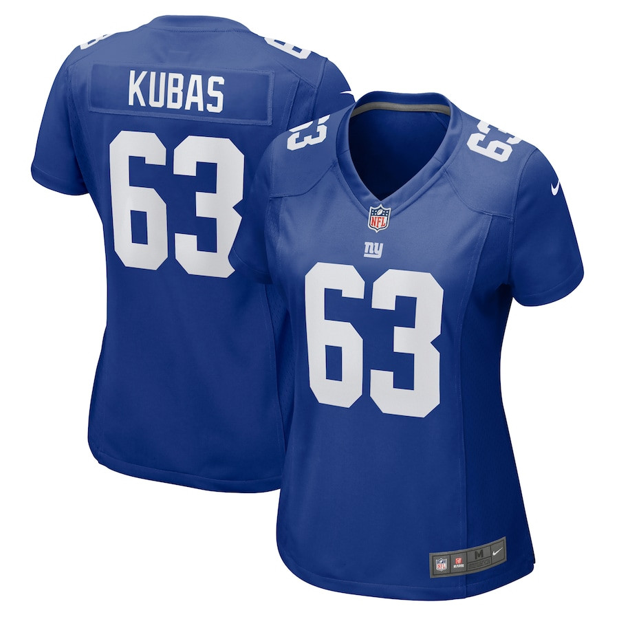 Jake Kubas 63 New York Giants Women's Game Jersey - Royal Js6162