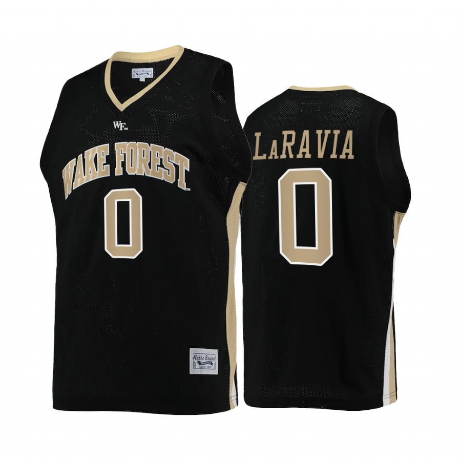 Jake Laravia 0 Wake Forest Demon Deacons Black Jersey College Basketball Retro