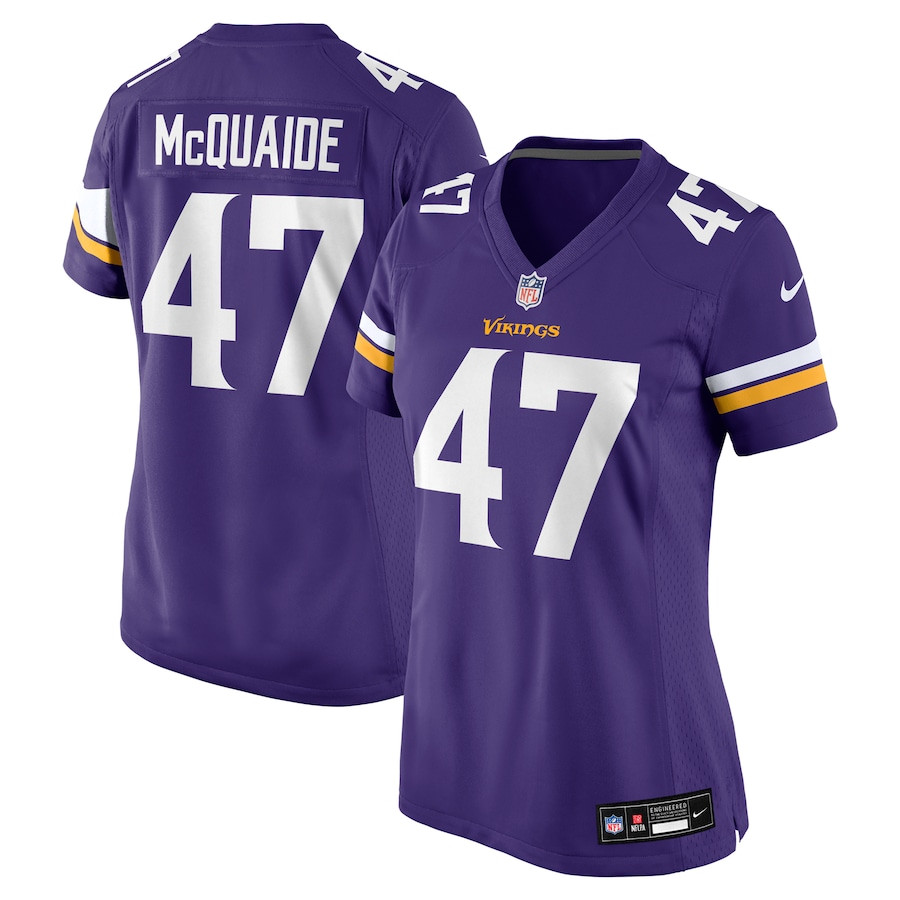 Jake Mcquaide 47 Minnesota Vikings Women's Game Jersey - Purple Js8862