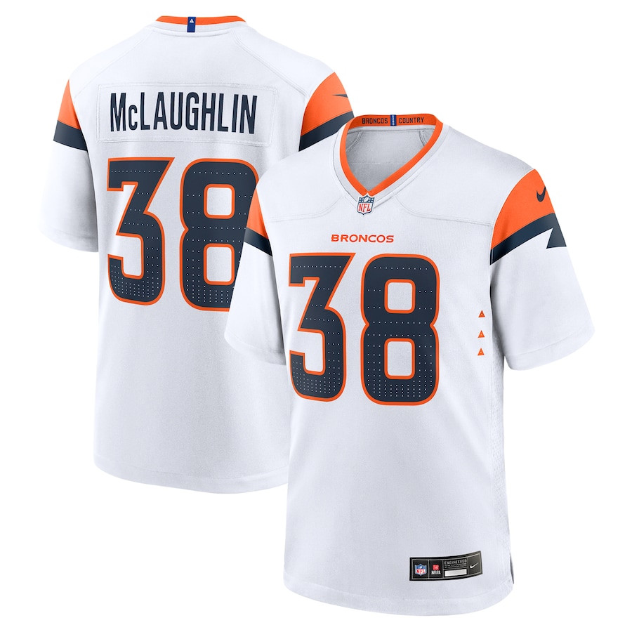 Jaleel Mclaughlin 38 Denver Broncos Game Men Jersey - White Js7341