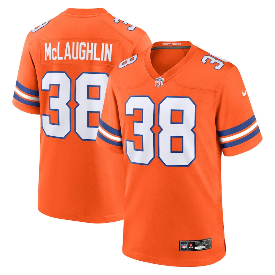 Jaleel Mclaughlin 38 Denver Broncos Mile High Collection 1977 Throwback Player Game Men Jersey - Orange Js2245