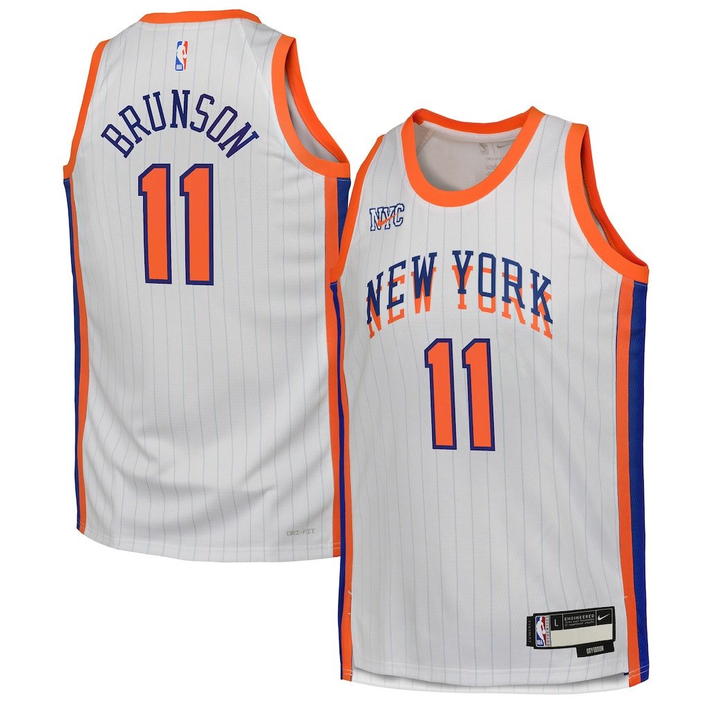 Jalen Brunson 11 New York Knicks 2024/25 Swingman Player Youth Jersey - City Edition - White