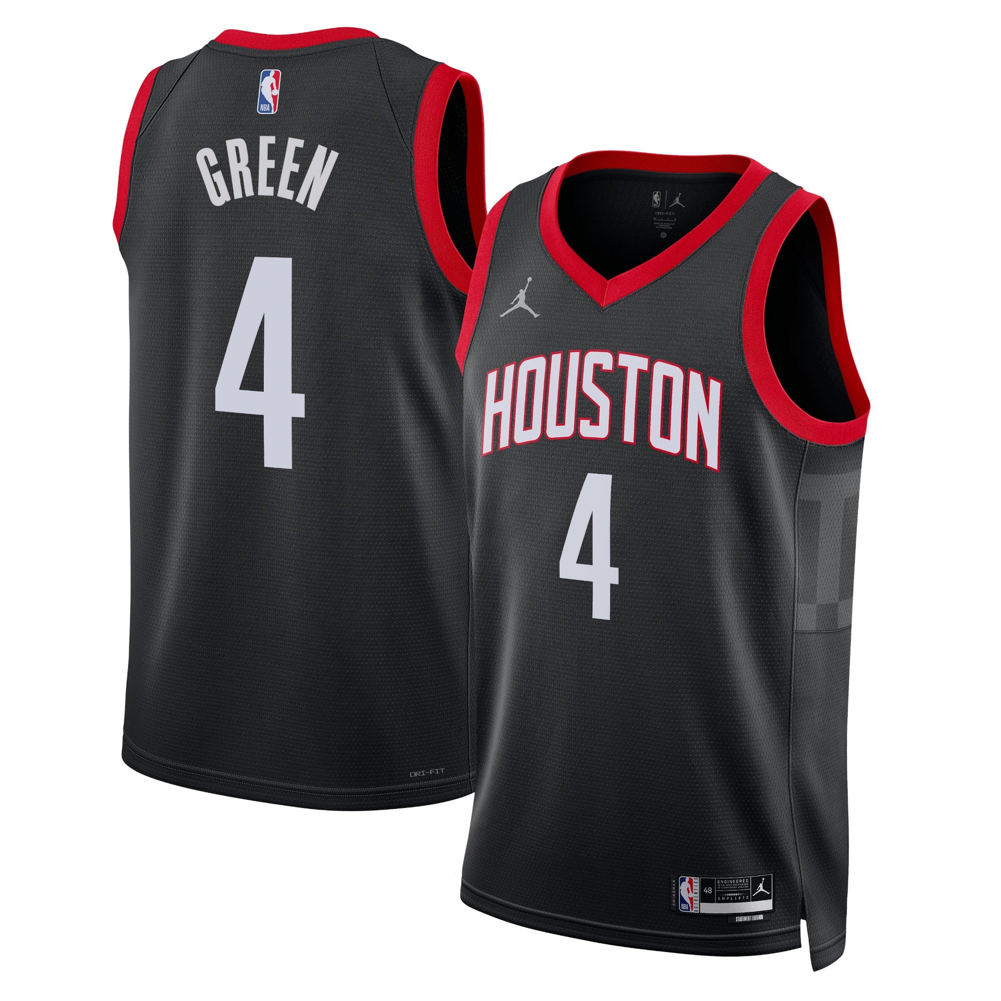 Jalen Green 4 Houston Rockets Unisex 2024/25 Swingman Player Jersey - Statement Edition - Black