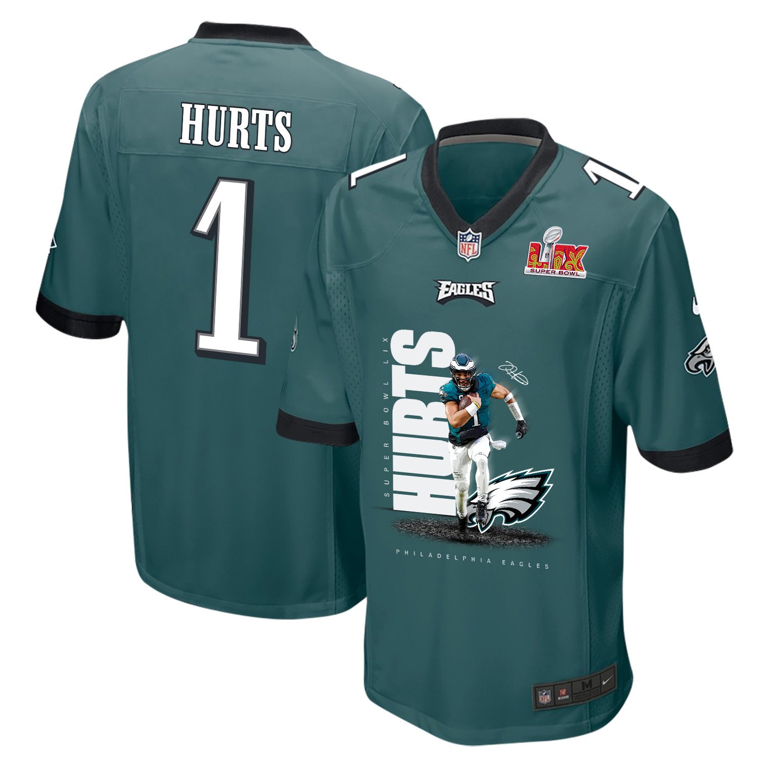 Jalen Hurts 1 Philadelphia Eagles 'hurts So Good' Game Men Jersey - Midnight Green Js1552