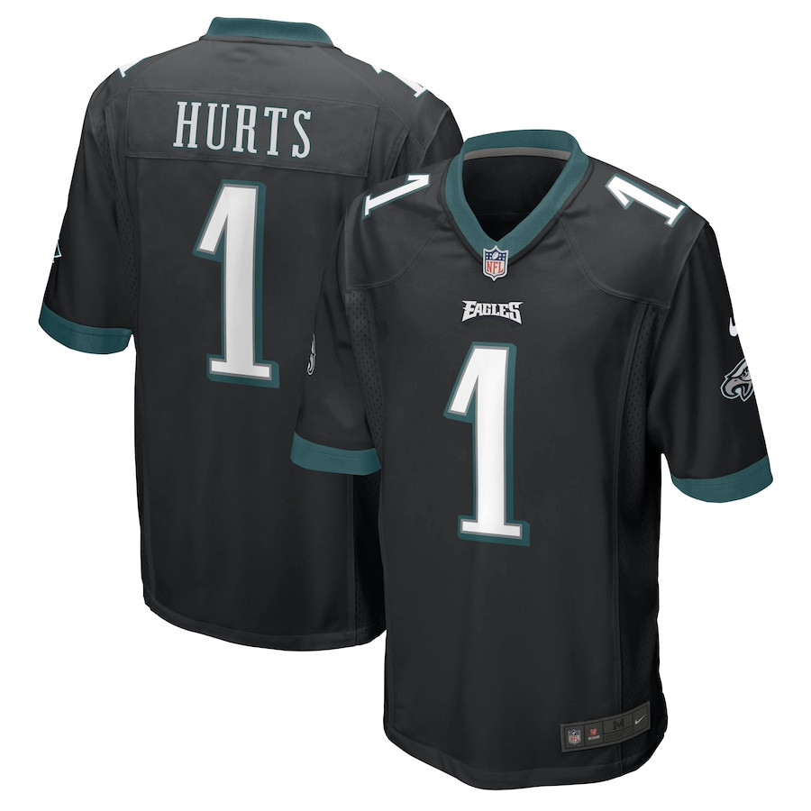 Jalen Hurts 1 Philadelphia Eagles Men Game Jersey - Black Js4569