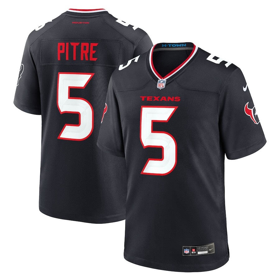 Jalen Pitre 5 Houston Texans Game Jersey - Men, Navy Js5234