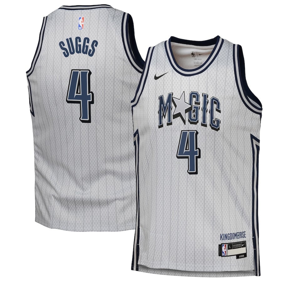 Jalen Suggs 4 Orlando Magic 2024/25 Swingman Player Youth Jersey - City Edition - Silver