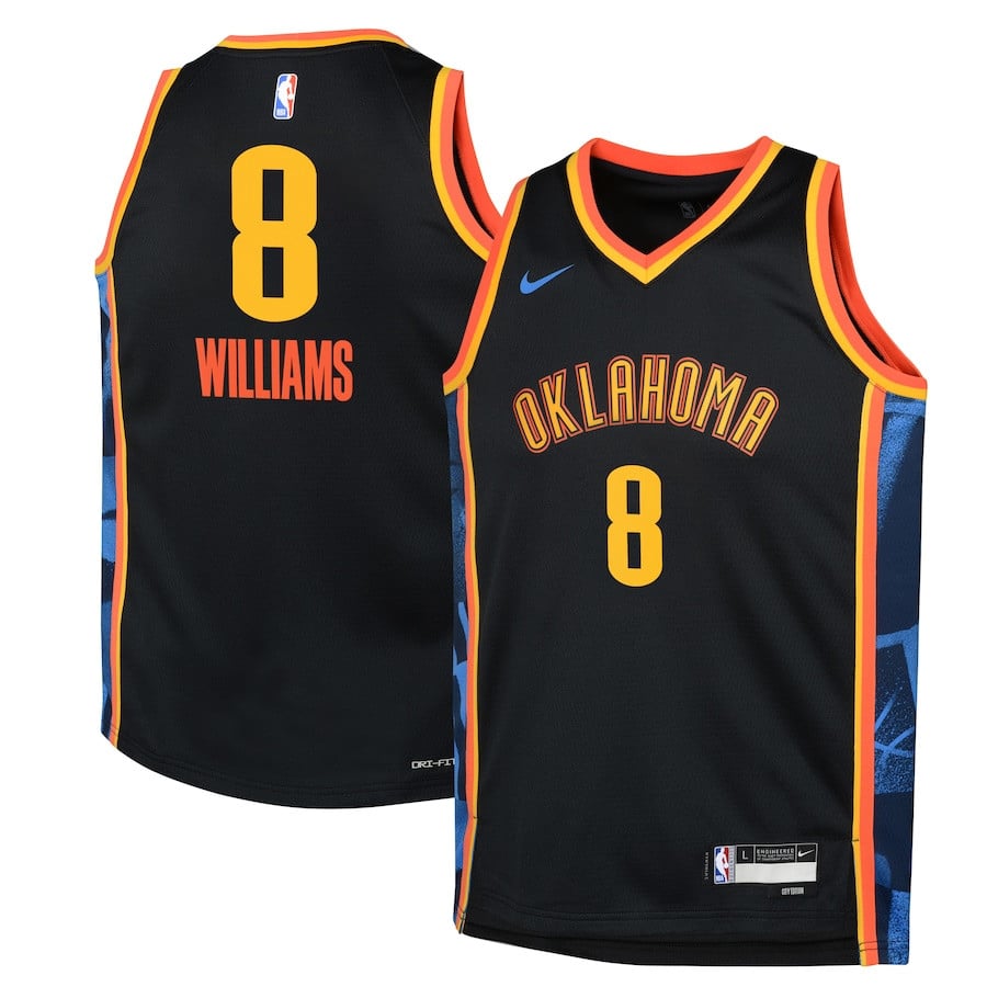 Jalen Williams 8 Oklahoma City Thunder 2024/25 Swingman Player Youth Jersey - City Edition - Black