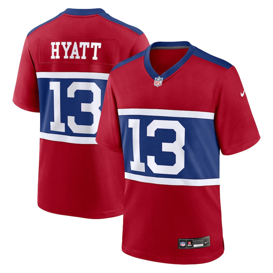 Jalin Hyatt 13 New York Giants Alternate Game Men Jersey - Century Red Js5363