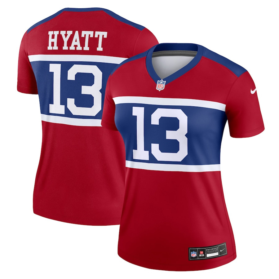 Jalin Hyatt 13 New York Giants Women's Alternate Legend Player Jersey - Century Red Js3096