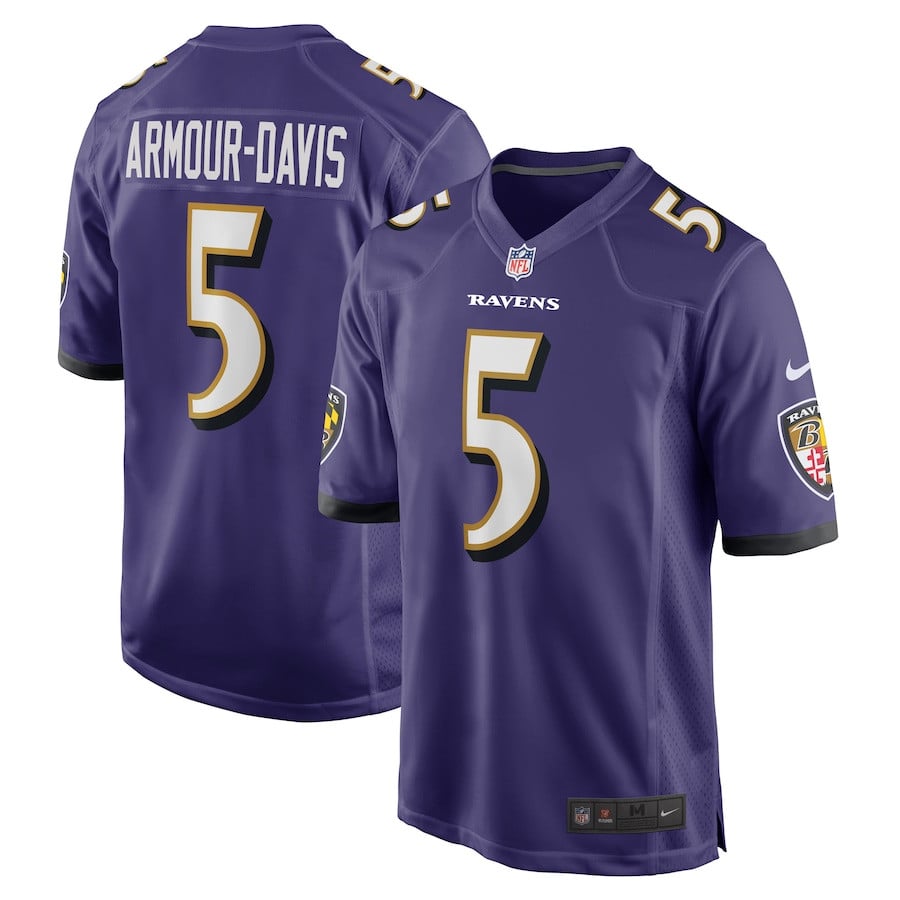 Jalyn Armour-davis 5 Baltimore Ravens Men Game Jersey - Purple Js1847