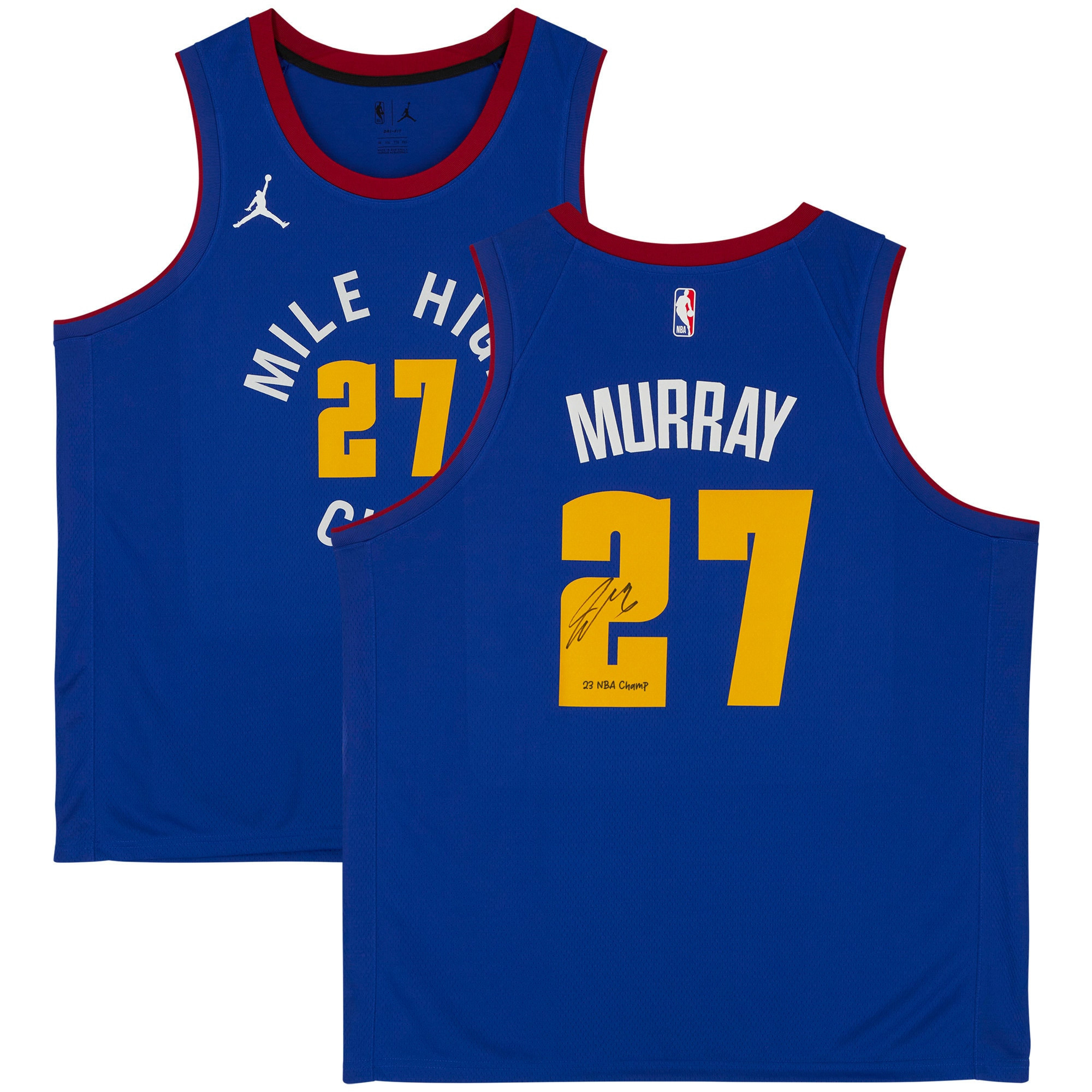 Jamal Murray 27 Denver Nuggets 2023 Nba Finals Champions With "23 Nba Champ" - Blue Jersey