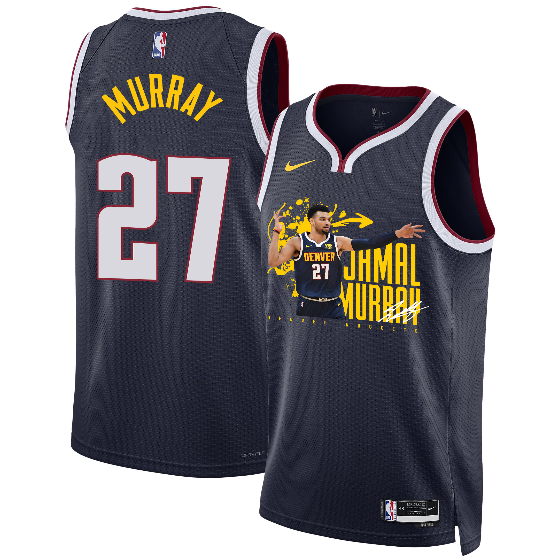 Jamal Murray 27 Denver Nuggets Rising Star 2023 Nba Champions Swingman Jersey - Black