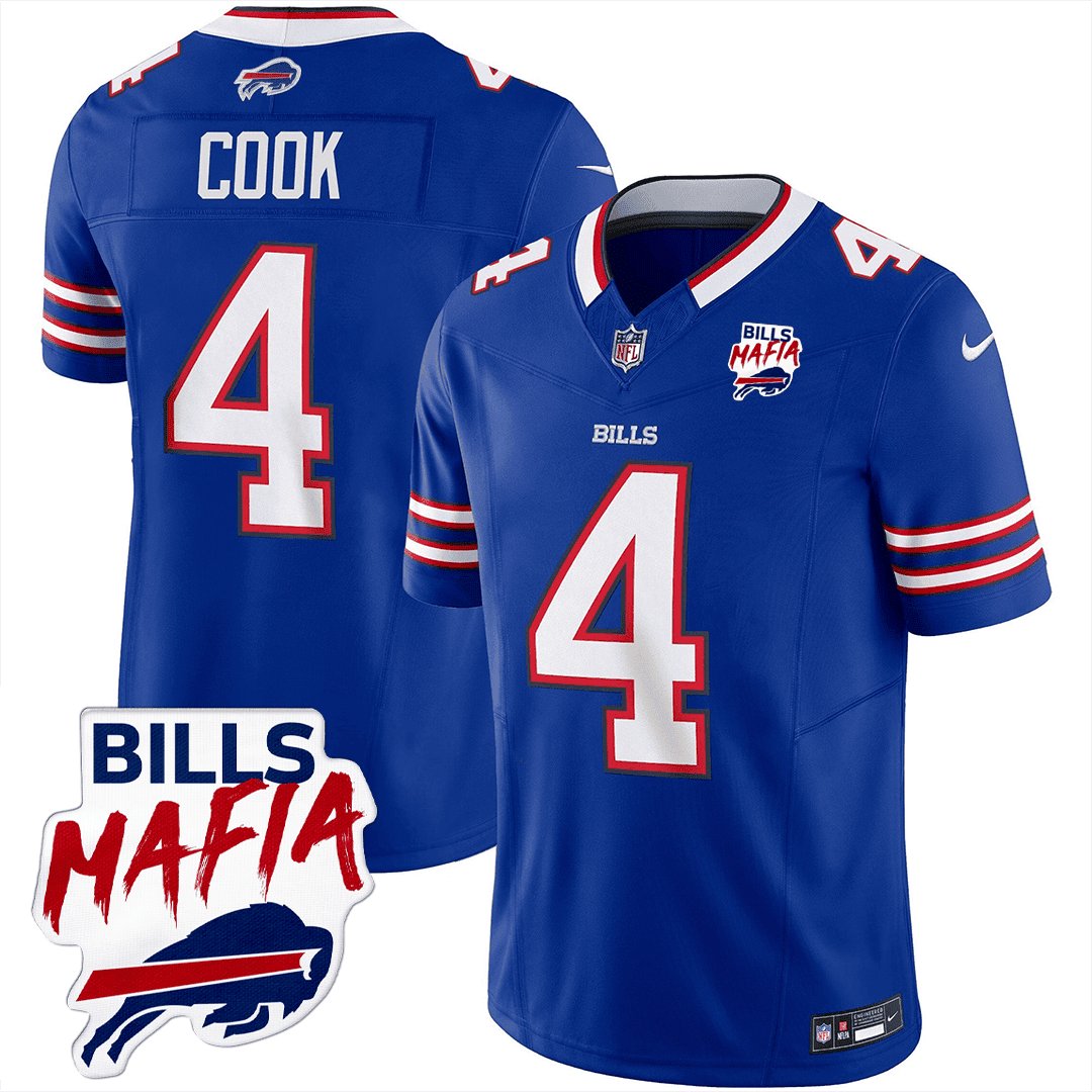 James Cook 4 Buffalo Bills Bills Mafia Patch Game Men Jersey - Royal Js8378