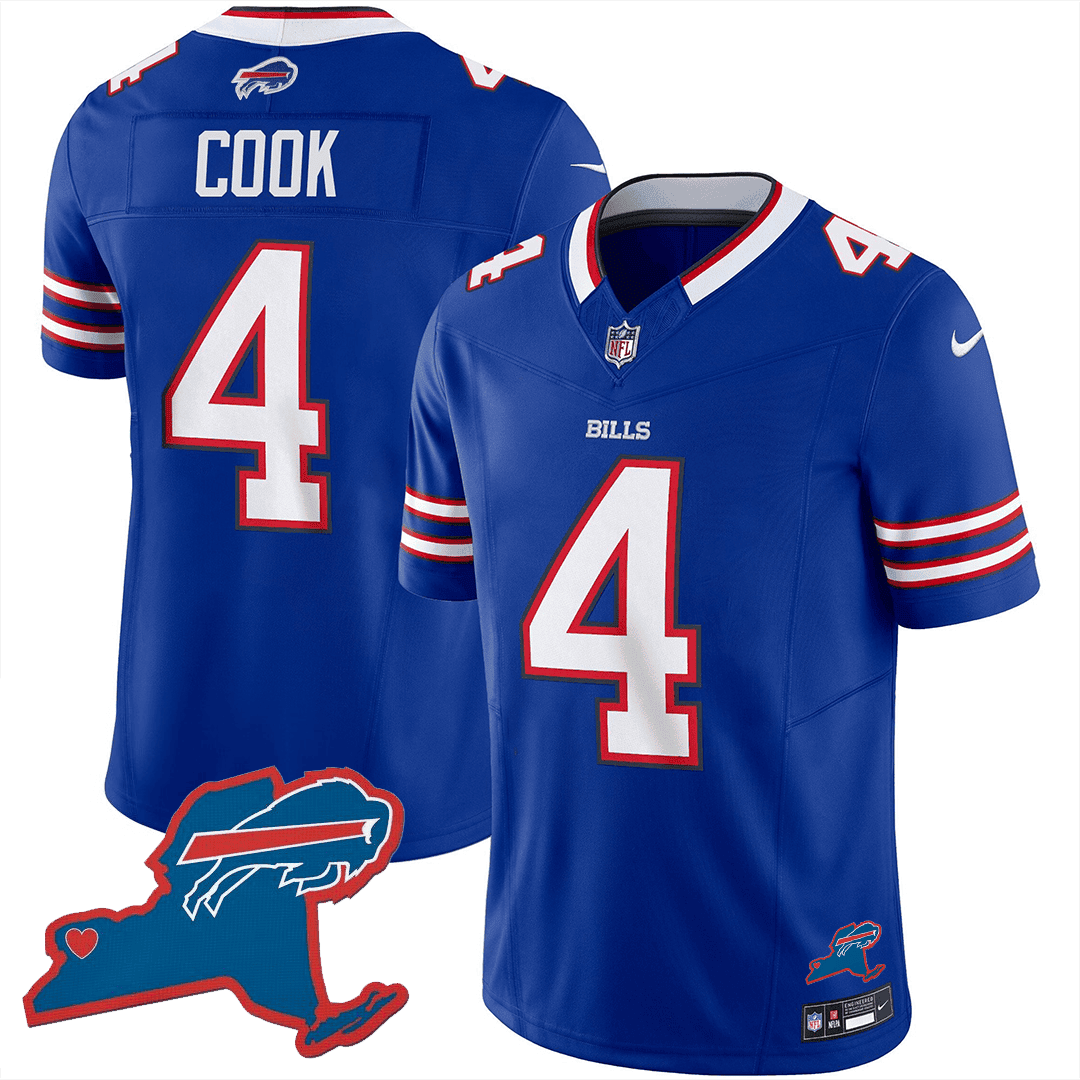 James Cook 4 Buffalo Bills New York Patch Game Men Jersey - Royal Js4484