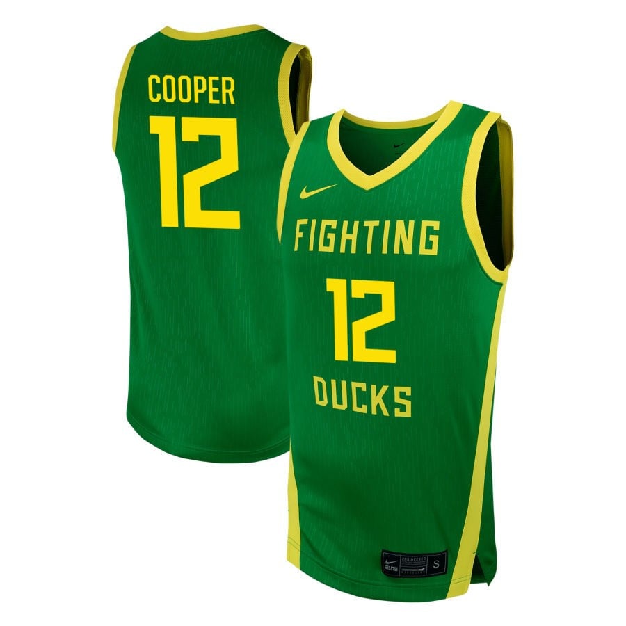 James Cooper 12 Oregon Ducks Nil Men's Basketball Jersey - Green