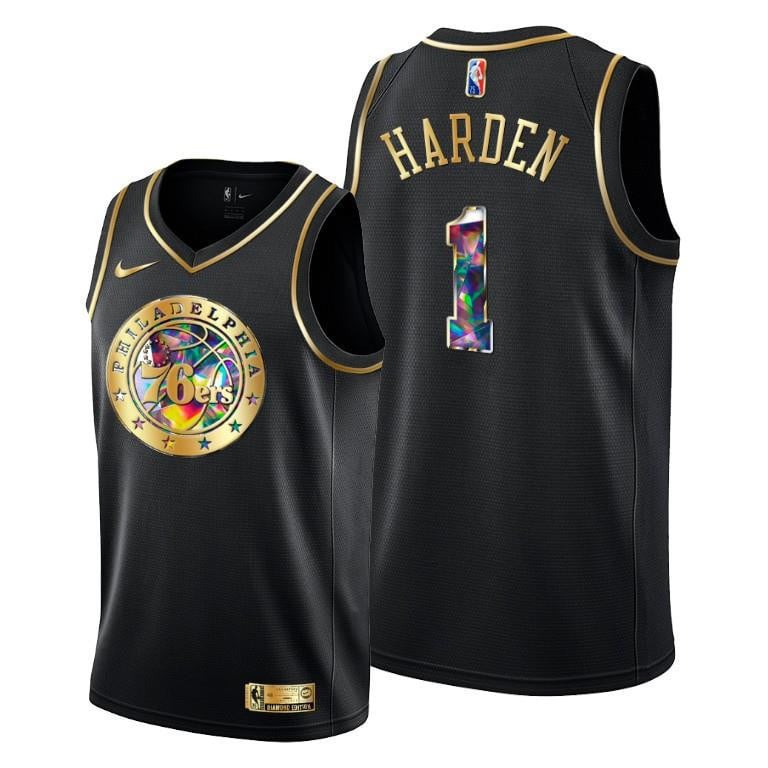 James Harden 1 Philadelphia 76ers Diamond Logo Black Jersey - Men Jersey