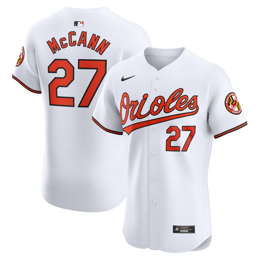 James Mccann 27 Baltimore Orioles Home Elite Player Men Jersey - White