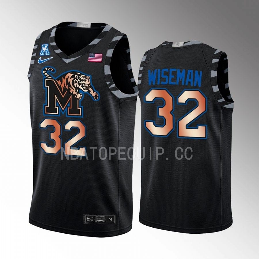 James Wiseman 32 Memphis Tigers Black Jersey Copper College Basketball