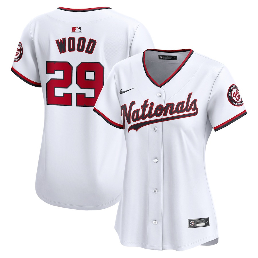 James Wood 29 Washington Nationals Women's Home Limited Player Jersey - White