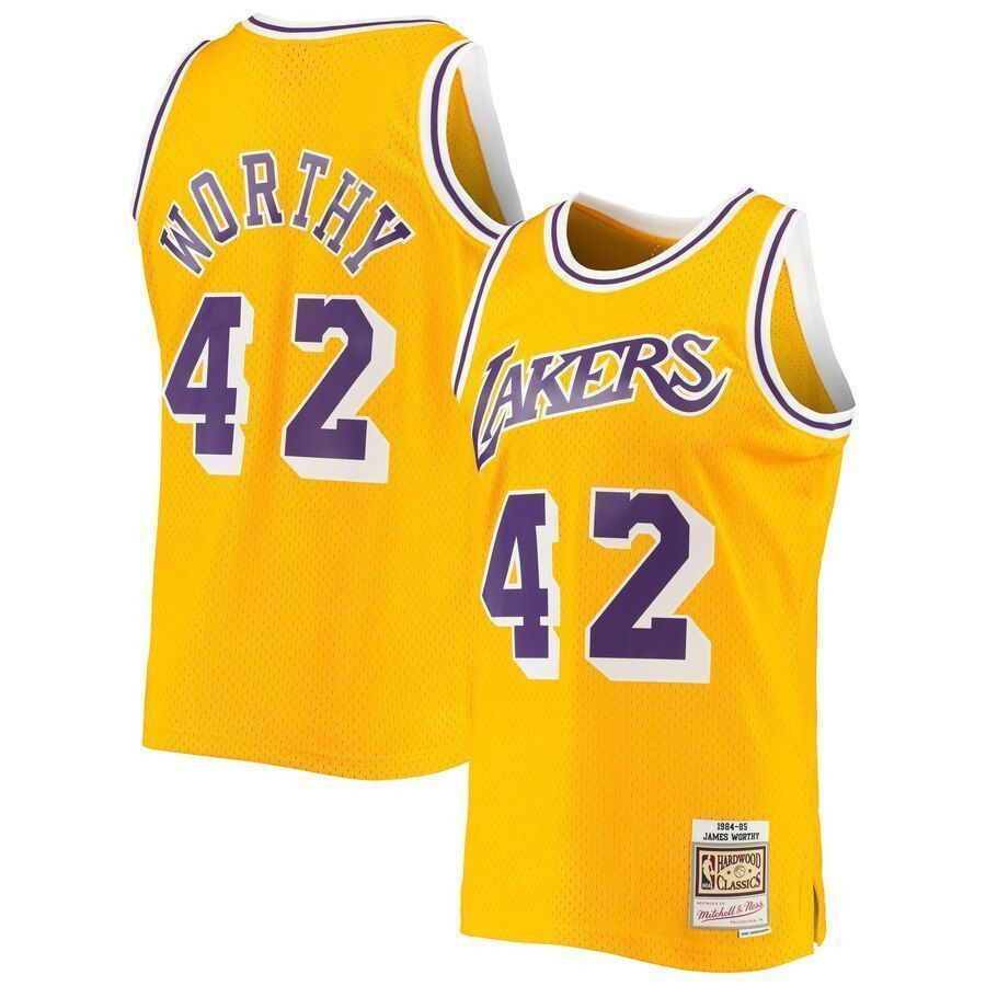 James Worthy Los Angeles Lakers Mitchell & Ness 1984-85 Hardwood Classics Swingman Jersey - Gold