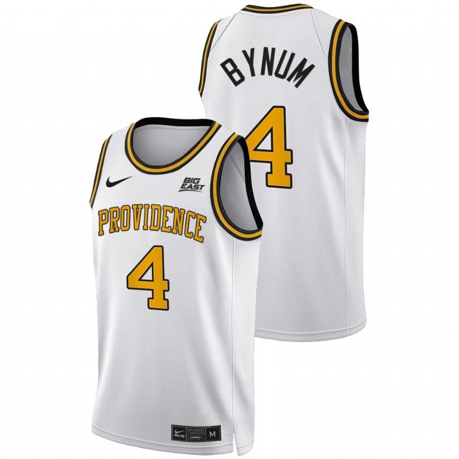 Jared Bynum 4 White Providence Friars 2022 Big East College Basketball Jersey