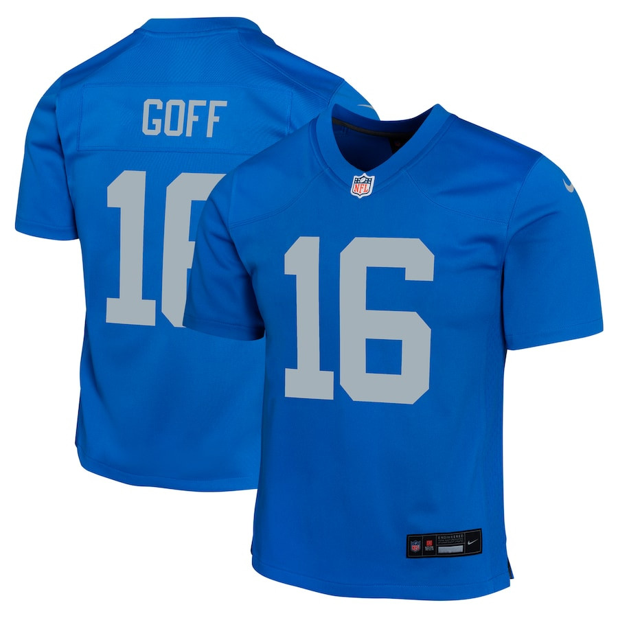 Jared Goff 16 Detroit Lions Alternate Game Youth Jersey - Blue Js5306