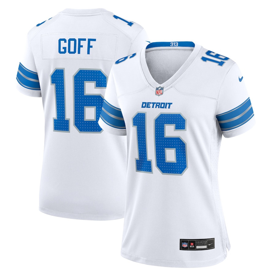 Jared Goff 16 Detroit Lions Women Game Jersey - White Js9533