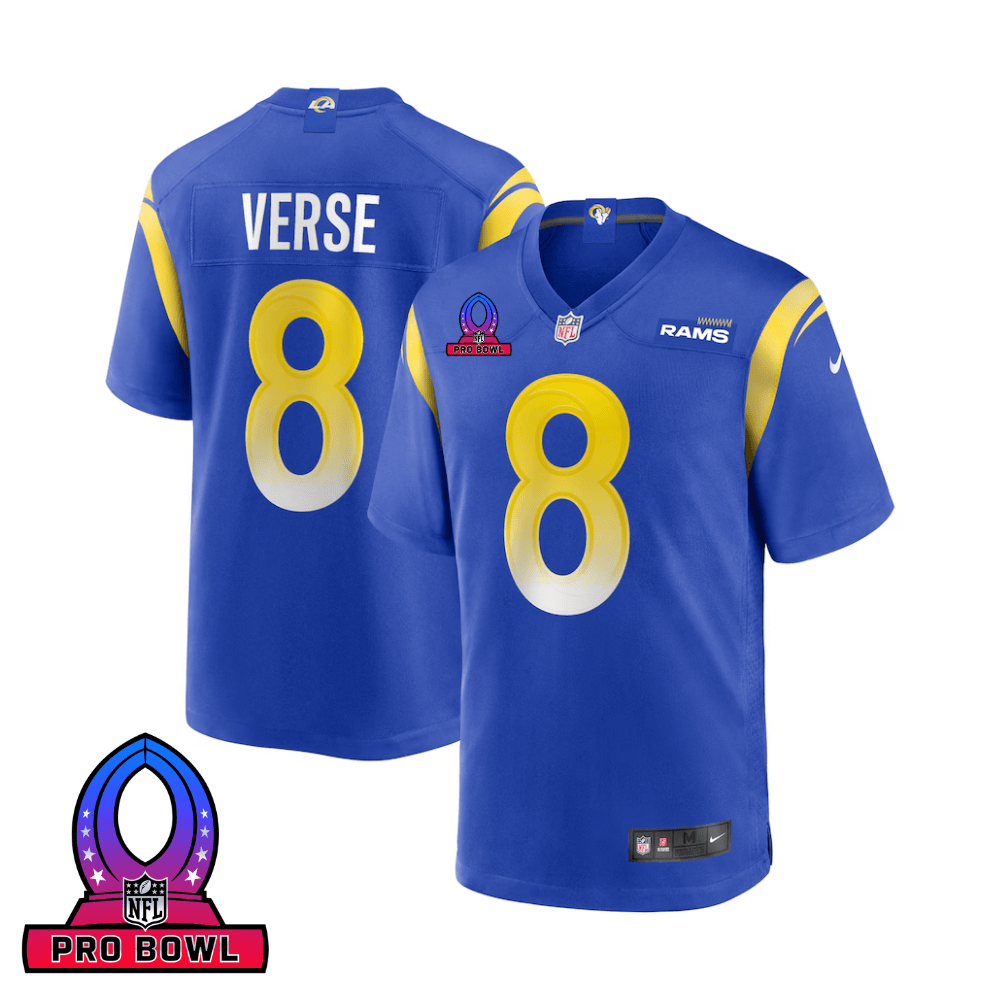 Jared Verse 8 Los Angeles Rams 2025 Pro Bowl Patch Game Men Jersey - Royal Js2053