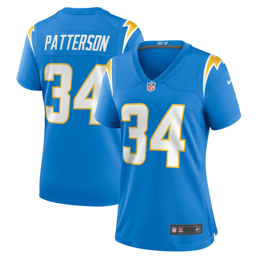 Jaret Patterson 34 Los Angeles Chargers Women's Game Jersey - Powder Blue Js7835