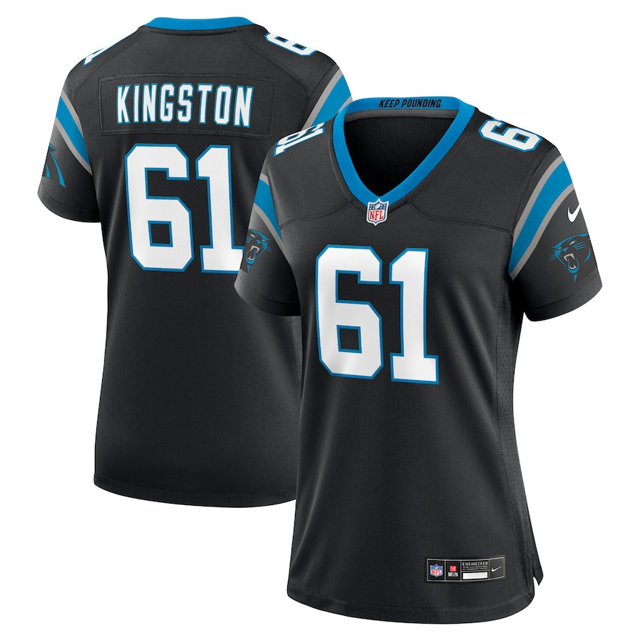 Jarrett Kingston 61 Carolina Panthers Women's Game Jersey - Black Js9110