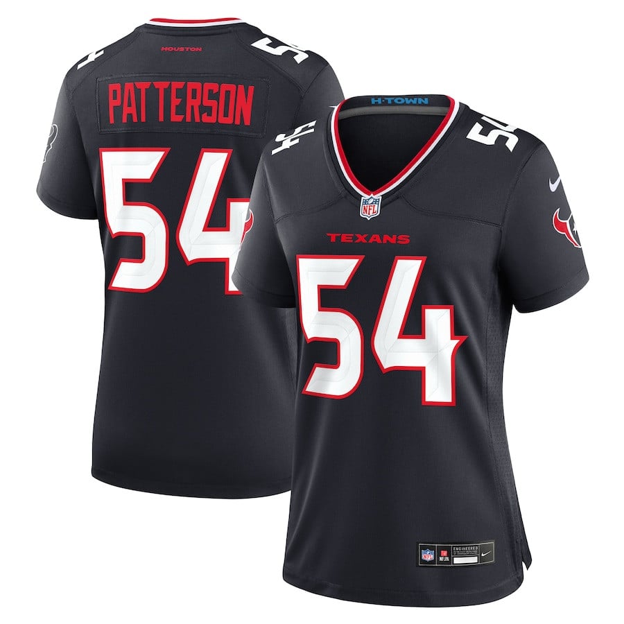 Jarrett Patterson 54 Houston Texans Women's Team Game Jersey - Navy Js5353