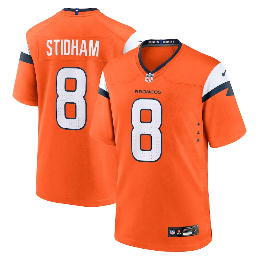 Jarrett Stidham 8 Denver Broncos Team Game Men Jersey - Orange Js2559