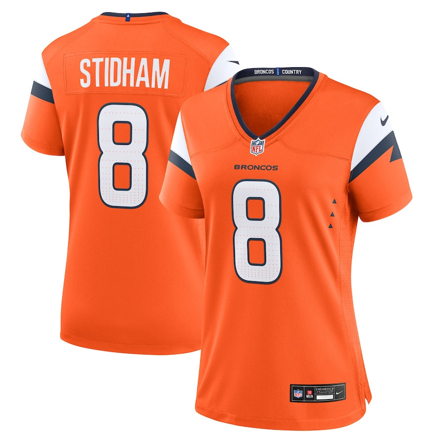 Jarrett Stidham 8 Denver Broncos Women Team Game Jersey - Orange Js2141