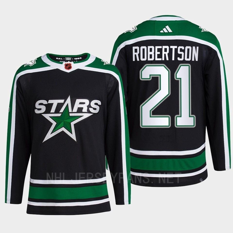 Jason Robertson 21 Reverse Retro 2.0 Dallas Stars 2022 Black Jersey Pro Primegreen
